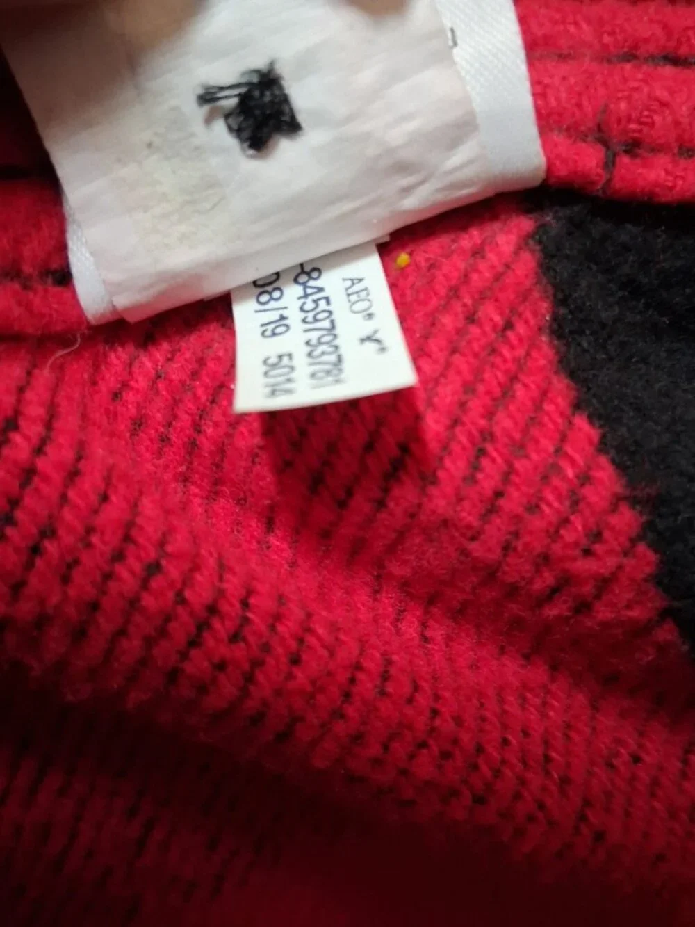 American Eagle Flannel Shirt Men XL Red Black Buffalo Plaid Heavyweight Classic - Picture 12 of 16